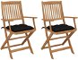Skládací zahradní židle s poduškami 2 ks masivní akáciové dřevo, 3064612 - Zahradní židle