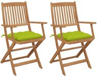 Skládací zahradní židle s poduškami 2 ks masivní akáciové dřevo, 3064616 - Zahradní židle