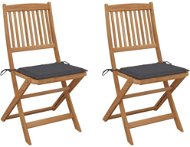 Skládací zahradní židle s poduškami 2 ks masivní akáciové dřevo, 3064644 - Zahradní židle
