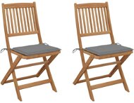 Skládací zahradní židle s poduškami 2 ks masivní akáciové dřevo, 3064645 - Zahradní židle