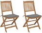 Skládací zahradní židle s poduškami 2 ks masivní akáciové dřevo, 3064645 - Zahradní židle