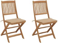 Skládací zahradní židle s poduškami 2 ks masivní akáciové dřevo, 3064647 - Zahradní židle
