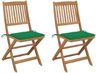 Skládací zahradní židle s poduškami 2 ks masivní akáciové dřevo, 3064649 - Zahradní židle