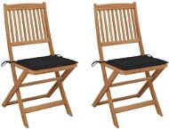 Skládací zahradní židle s poduškami 2 ks masivní akáciové dřevo, 3064651 - Zahradní židle