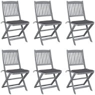 Skládací zahradní židle s poduškami 6 ks masivní akáciové dřevo, 3065434 - Zahradní židle