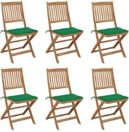 Skládací zahradní židle s poduškami 6 ks masivní akáciové dřevo, 3065493 - Zahradní židle
