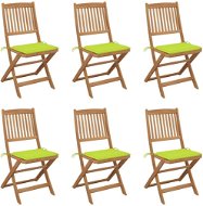 Skládací zahradní židle s poduškami 6 ks masivní akáciové dřevo, 3065499 - Zahradní židle