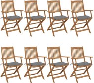 Skládací zahradní židle s poduškami 8 ks masivní akácie, 3074968 - Zahradní židle