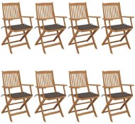 Skládací zahradní židle s poduškami 8 ks masivní akácie, 3074975 - Zahradní židle