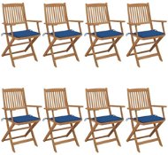 Skládací zahradní židle s poduškami 8 ks masivní akácie, 3074977 - Zahradní židle