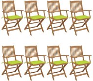 Skládací zahradní židle s poduškami 8 ks masivní akácie, 3074978 - Zahradní židle