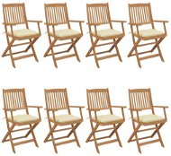 Skládací zahradní židle s poduškami 8 ks masivní akácie, 3074984 - Zahradní židle