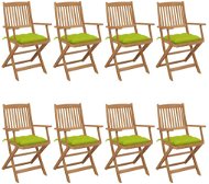 Skládací zahradní židle s poduškami 8 ks masivní akácie, 3074993 - Zahradní židle