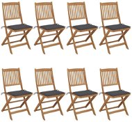 Skládací zahradní židle s poduškami 8 ks masivní akácie, 3075021 - Zahradní židle
