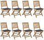 Skládací zahradní židle s poduškami 8 ks masivní akácie, 3075021 - Zahradní židle