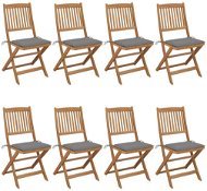 Skládací zahradní židle s poduškami 8 ks masivní akácie, 3075022 - Zahradní židle