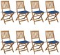Skládací zahradní židle s poduškami 8 ks masivní akácie, 3075031 - Zahradní židle