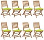 Skládací zahradní židle s poduškami 8 ks masivní akácie, 3075032 - Zahradní židle