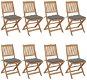 Skládací zahradní židle s poduškami 8 ks masivní akácie, 3075037 - Zahradní židle