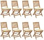 Skládací zahradní židle s poduškami 8 ks masivní akácie, 3075038 - Zahradní židle