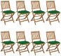 Skládací zahradní židle s poduškami 8 ks masivní akácie, 3075041 - Zahradní židle