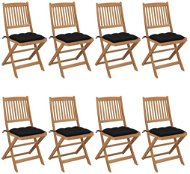 Skládací zahradní židle s poduškami 8 ks masivní akácie, 3075043 - Zahradní židle