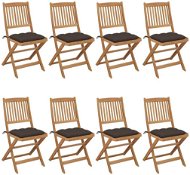 Skládací zahradní židle s poduškami 8 ks masivní akácie, 3075044 - Zahradní židle