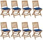 Skládací zahradní židle s poduškami 8 ks masivní akácie, 3075046 - Zahradní židle