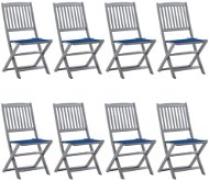 Skládací zahradní židle s poduškami 8 ks masivní akácie, 3078300 - Zahradní židle