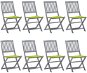 Skládací zahradní židle s poduškami 8 ks masivní akácie, 3078301 - Zahradní židle