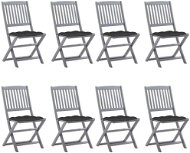 Skládací zahradní židle s poduškami 8 ks masivní akácie, 3078305 - Zahradní židle