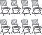 Skládací zahradní židle s poduškami 8 ks masivní akácie, 3078306 - Zahradní židle
