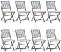 Skládací zahradní židle s poduškami 8 ks masivní akácie, 3078307 - Zahradní židle