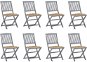 Skládací zahradní židle s poduškami 8 ks masivní akácie, 3078308 - Zahradní židle