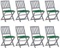 Skládací zahradní židle s poduškami 8 ks masivní akácie, 3078310 - Zahradní židle