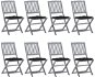 Skládací zahradní židle s poduškami 8 ks masivní akácie, 3078312 - Zahradní židle