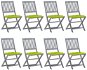 Skládací zahradní židle s poduškami 8 ks masivní akácie, 3078316 - Zahradní židle