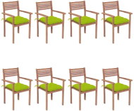 Stohovatelné zahradní židle s poduškami 8 ks masivní teak, 3072626 - Zahradní židle