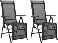 Polohovací zahradní židle 2 ks textilen a hliník černé, 312195 - Zahradní židle