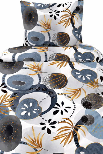 4sleep Bavlněné povlečení Lux  140 × 200, 70 × 90 cm, abstrakce modrá/bílá - Bed Linen - Main image
