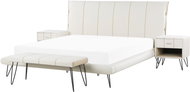 Souprava nábytku do ložnice eko kůže 180 x 200 cm bílá BETIN, 203376 - Postel