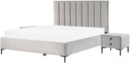 Sametová souprava nábytku do ložnice 180 x 200 cm šedá SEZANNE, 253864 - Postel
