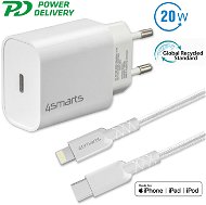 4smarts Wall Charger VoltPlug PD 20 W and USB-C to Lightning Cable 1,5 m white - Nabíjačka do siete