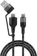 4smarts USB-A and USB-C to USB-C Cable ComboCord CA 1.5m fabric monochrome - Adatkábel