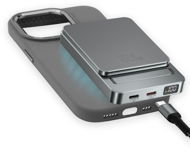 4smarts Wireless OneStyle with MagSafe compatible case for Apple iPhone 15 Pro Max, 5000mAh, grey - Powerbank