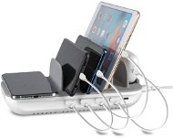 4smarts Charging Station Family Evo 63W with PD, Wireless Charger and Cables, grey / white - Nabíjecí stojánek