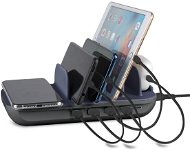 4smarts Charging Station Family Evo 63W with Qi Wireless Charger incl.Cables, grey/cobal - Nabíjecí stojánek