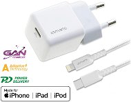 4smarts Wall Charger VoltPlug Mini PD 30W with GaN and USB-C to Lightning Cable 1.5m white *MFi cert - Netzladegerät