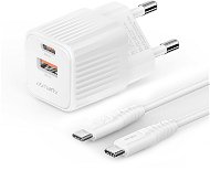 4smarts Wall Charger VoltPlug Duos Mini PD 20W and USB-C Cable 1.5m white - Nabíječka do sítě