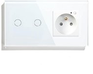 iQtech Millennium SKIM2W, Smartlife chytrý Wi-Fi 2× vypínač + zásuvka F s měřením spotřeby, 16 A, bí - Smart Socket